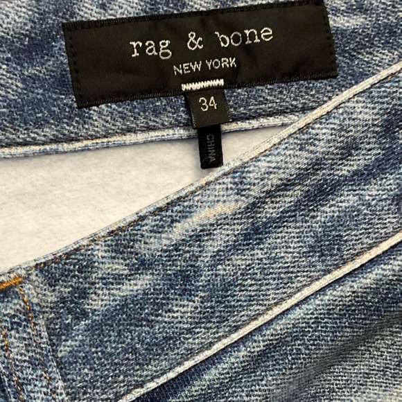 Rag Bone Fit 4 Miramar Jeans Mens 34 Light Wash Blue Faux Denim Greenwood NWT - Picture 3 of 13